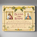 Jesus and Mary floral decorative plaque with white background