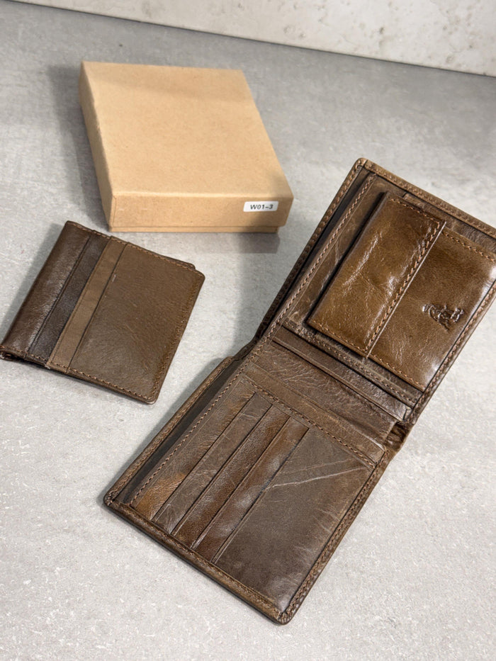 2 in 1 Leather Wallet Slim Removable Card Holder Minimalist Bifold Compact Everyday Wallet