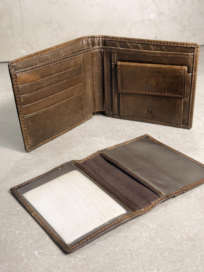 2 in 1 Leather Wallet Slim Removable Card Holder Minimalist Bifold Compact Everyday Wallet