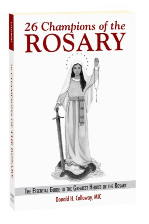 White book with Mary on white background