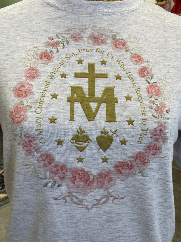 Miraculous Medal T-shirt-gray