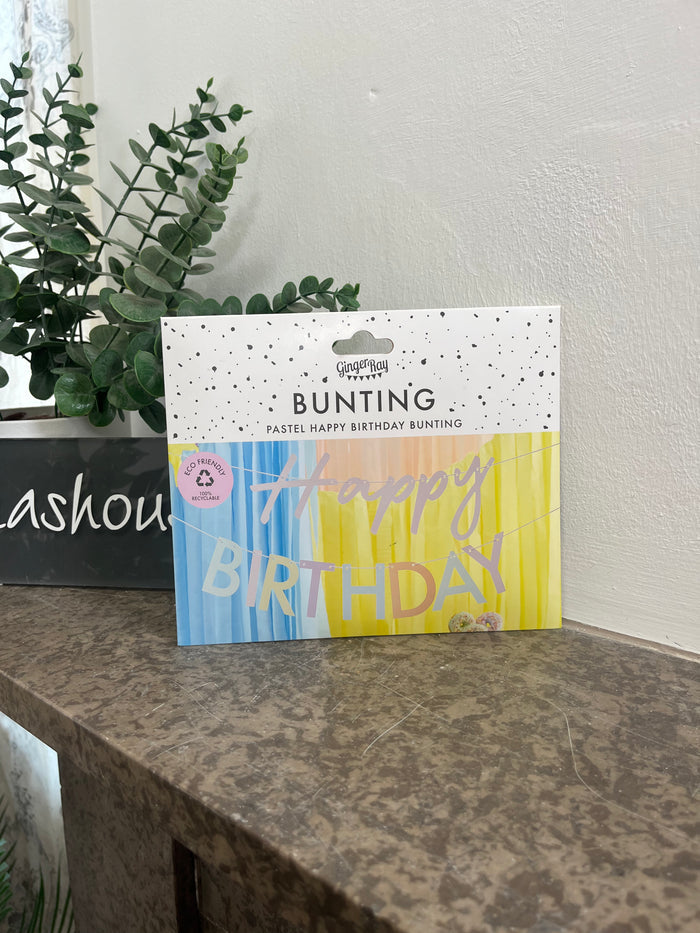 Pastel Happy Birthday Bunting