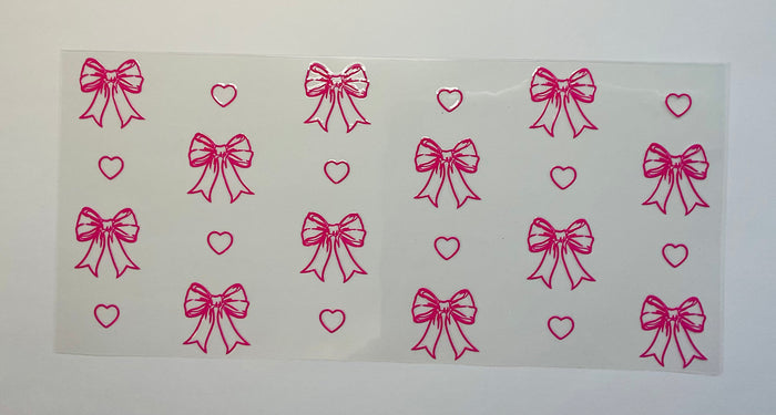 Bow and Hearts outline
