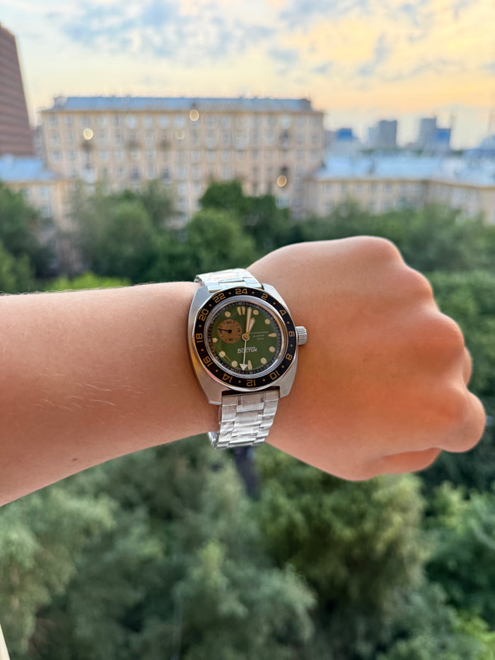 Vostok Amphibia 17099B GMT Watch Batman | Scubadudestore