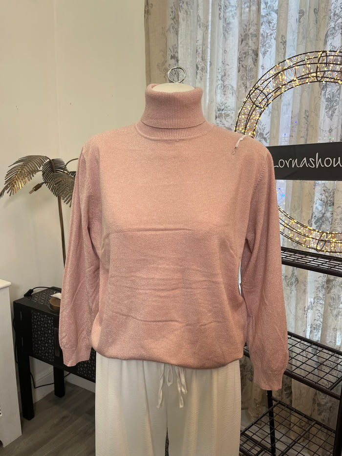 Sophie Glittery Polo Neck Jumper