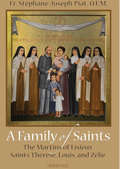 A family of saints with a beige border book cover holding