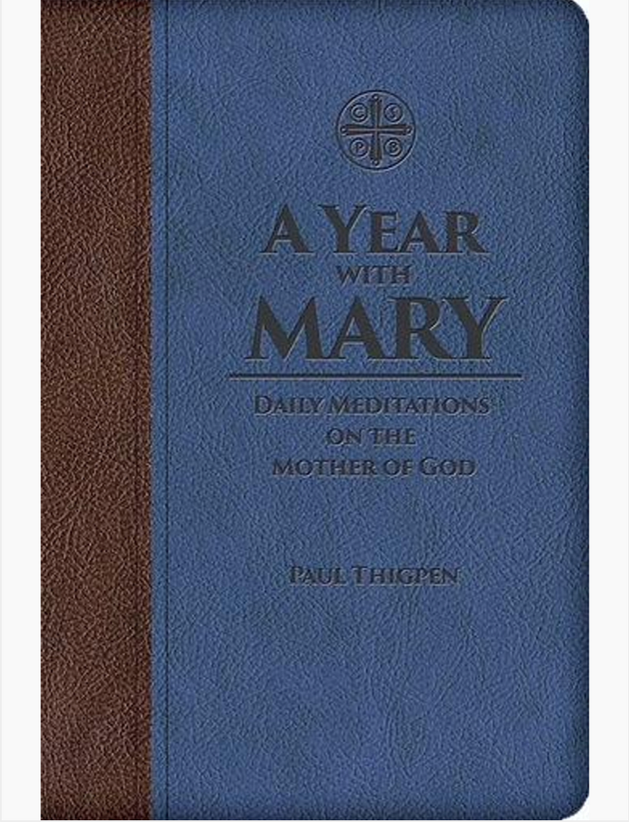 A year with Mary leather blue book cover