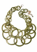 Acrylic Links Statement Necklace - Olive