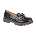 Adeline Black Crinkle Chunky Loafer