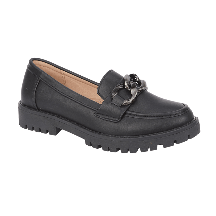 Adeline Black PU Chunky Loafer
