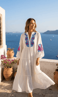 Amalfi Azure Embroidered Maxi Dress