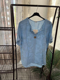 Amelia Floral Embroidered One Button Boxy Blouse