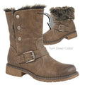 Andreana Press Stud Fold Down Biker Style Ankle Boot