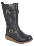 Arcisa Twin Buckle Mid-Length Boot - Black