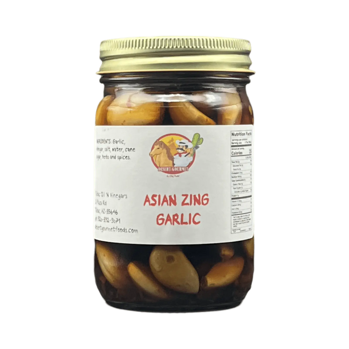 Asian Zing Pickled Garlic 12oz. - Tubac Gourmet Foods