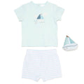 Baby Boys Boat T-Shirt, SHorts and Plush Toy Set