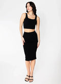 Bamboo Rib Midi Skirt