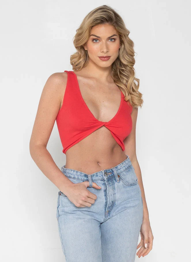 Bamboo Rib Reversible Twist Bra