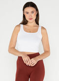 Bamboo Rib Square Neck Crop Tank