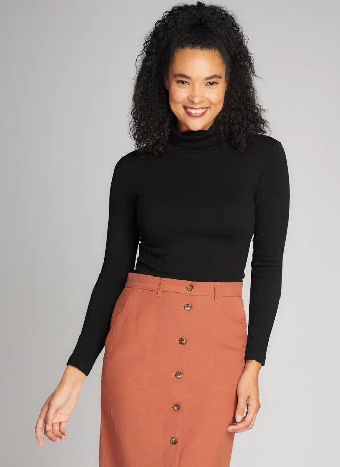 Bamboo Seamless Rib Turtleneck