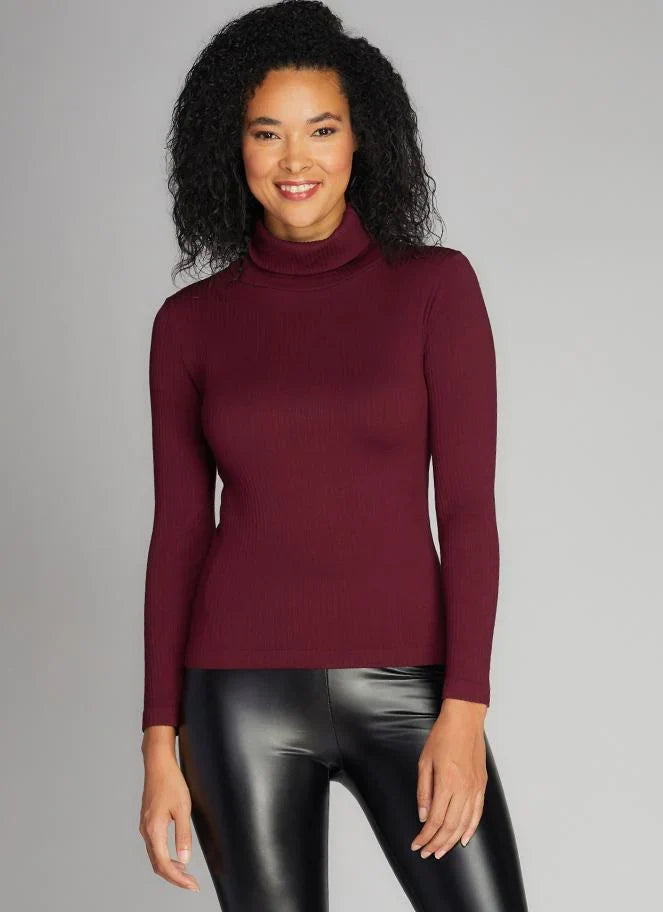 Bamboo Seamless Rib Turtleneck