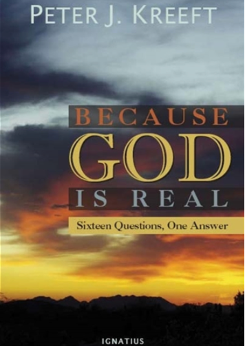 Because God is real text with sunset background book cover