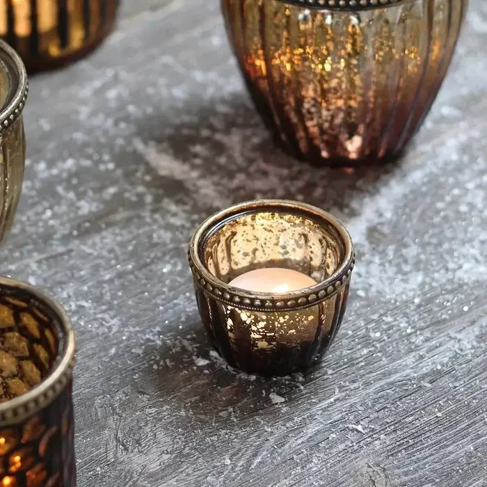 Biggie Best - Grey Glass Tea Light Holder