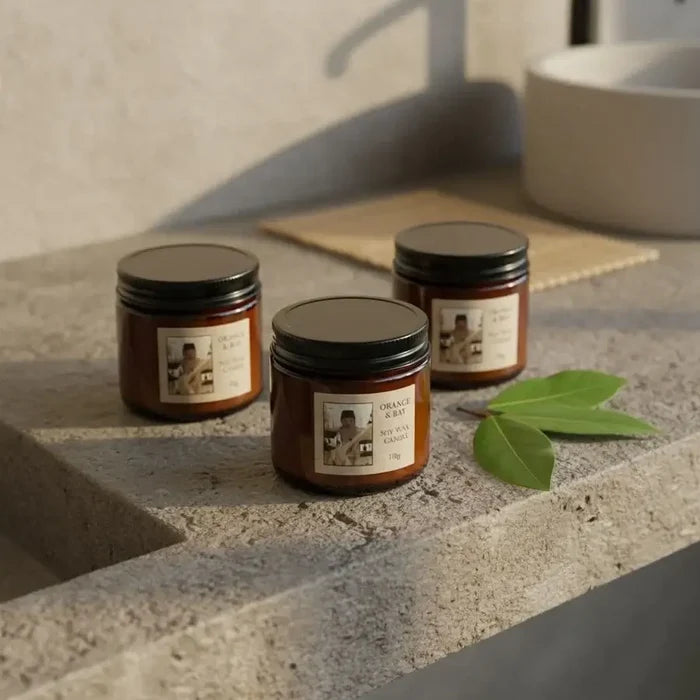 Biggie Best - New England Candle Jar Set - Orange & Bay