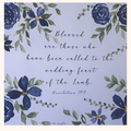 Product listings with blue floral designs and scripture text