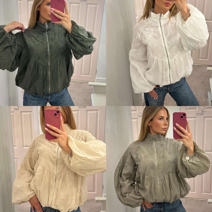 Broderie Anglaise Daisy Bomber Jacket