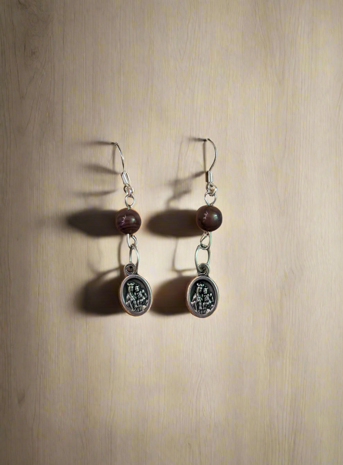 Brown Scapular earrings