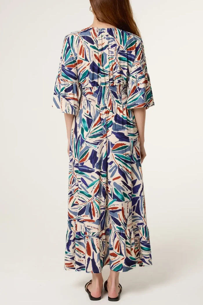 Brushstroke Stretch Empire Bust Maxi Dress