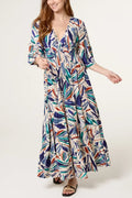 Brushstroke Stretch Empire Bust Maxi Dress