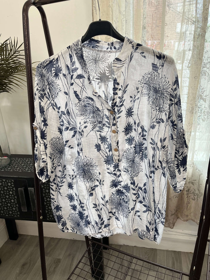 Casual 3 Button Blouse - Dandelion