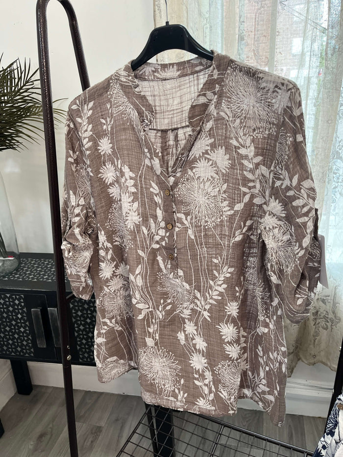 Casual 3 Button Blouse - Dandelion