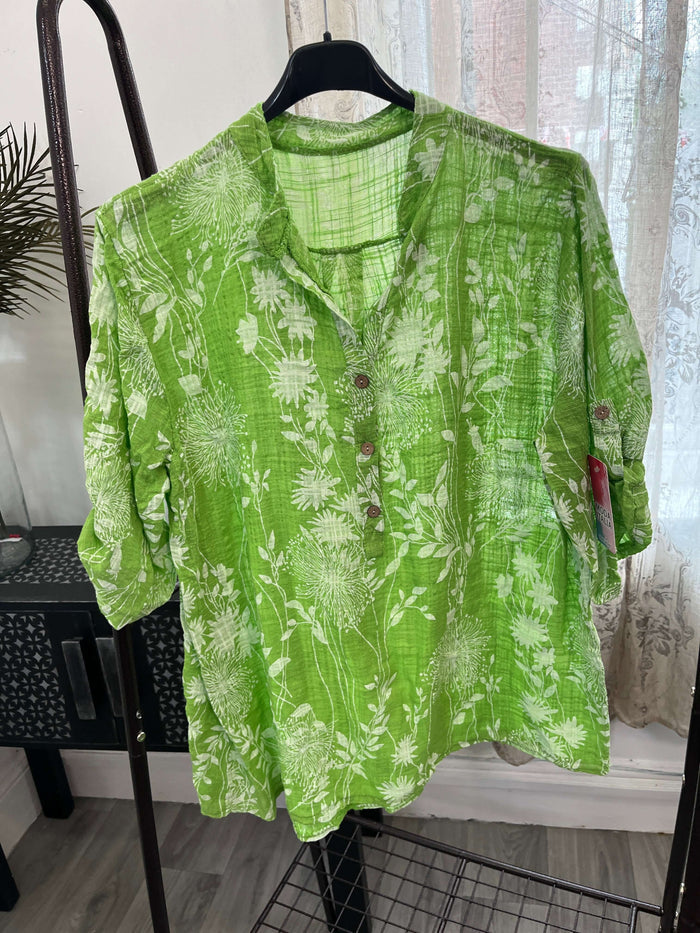 Casual 3 Button Blouse - Dandelion