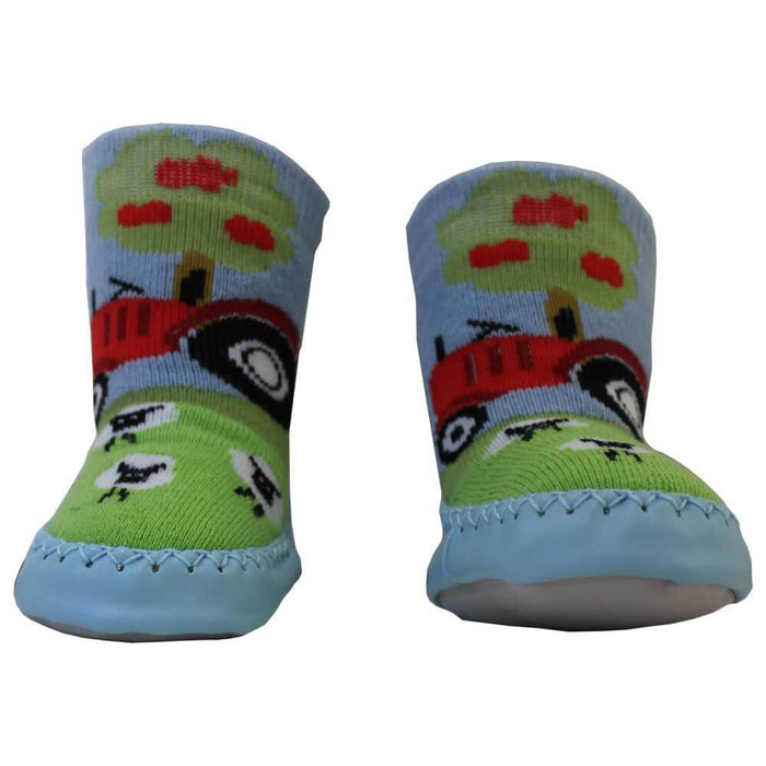 Childrens Tractor Moccasin Slippers