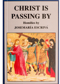 Book cover of 'Christ Is Passing By' with an illustration of Jesus and people.