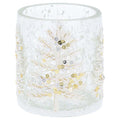 Christmas Crackle White Tree Tealight Holder