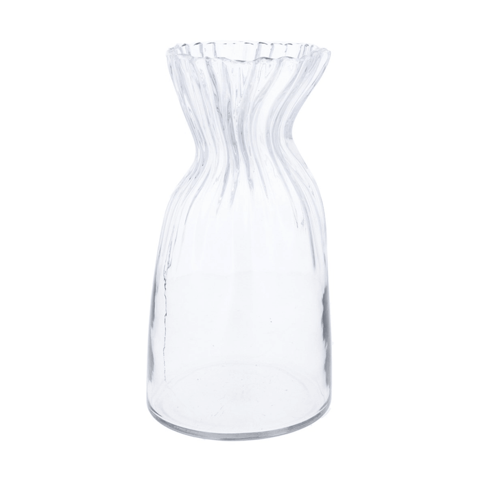 Clear Glass Scrunch Vase - Large 30.5cm
