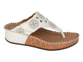 Corina - White Touch Fastening Toe Post Wedge Sandal