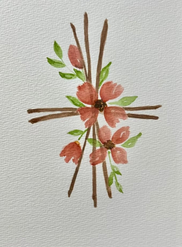 Cross with flowers