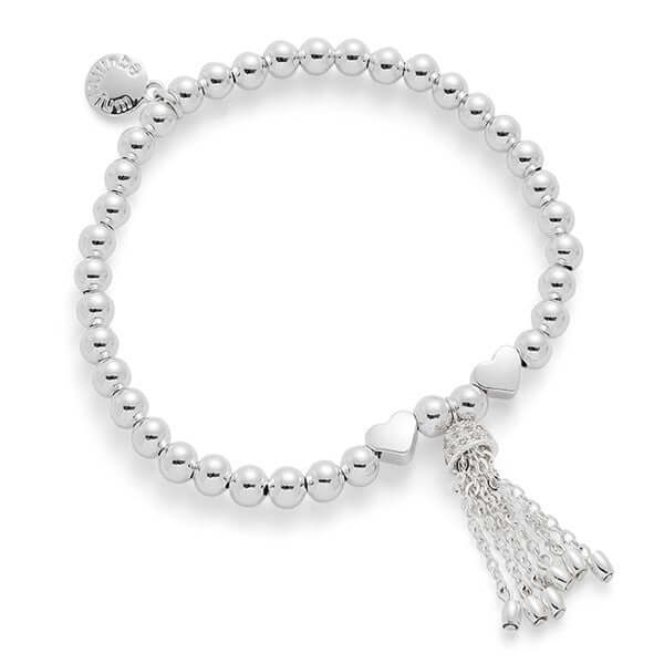 Dainty Silver Plated Tassel Boxed Bracelet