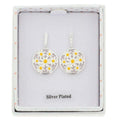 Daisy Chain Daisy Circle Silver Plated Earrings