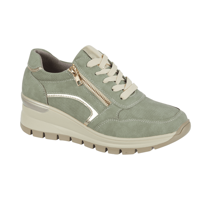 Dawlish Ladies Casual Trainer - Moss Green