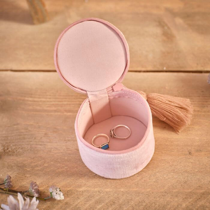 Ditsy Floral Velvet Fabric Embroidery Jewellery Box