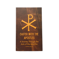 Book titled 'Easter with the Apostles' featuring a cross symbol on a brown background