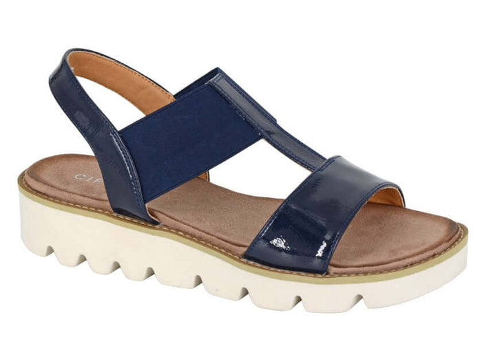 Elasticated Throat Wedge Sandal - Aladina