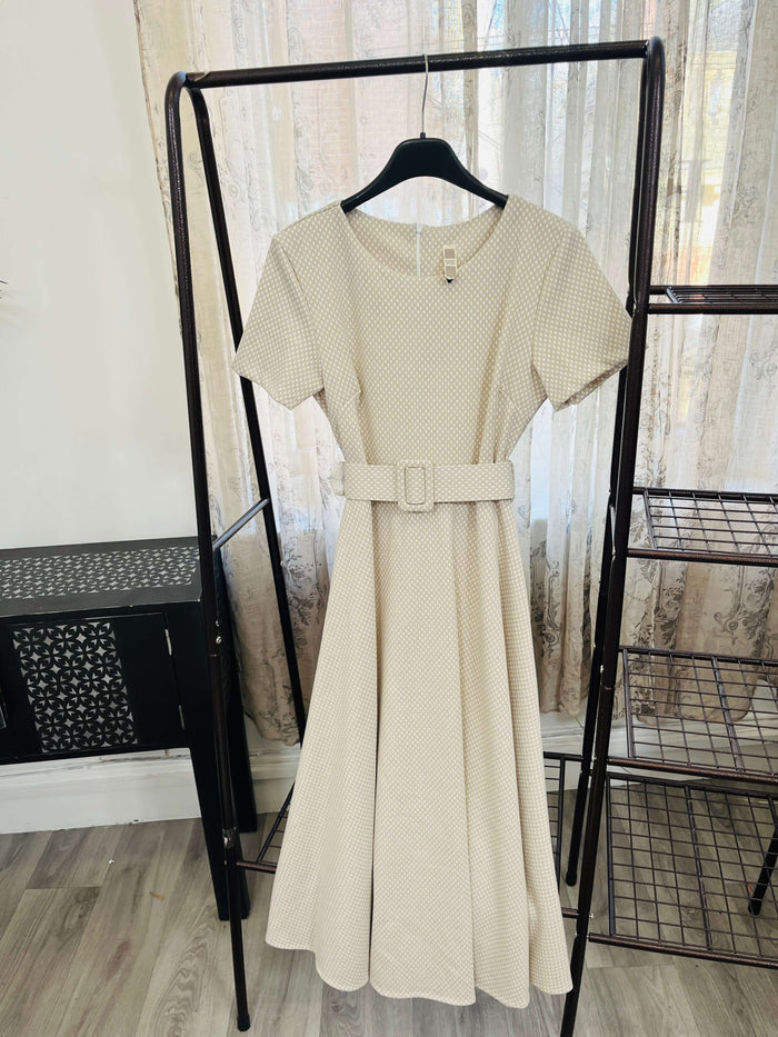 Elegant Tailored A-Line Midi Dress