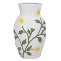 Embossed Daisy Ceramic Large Decorative Vase